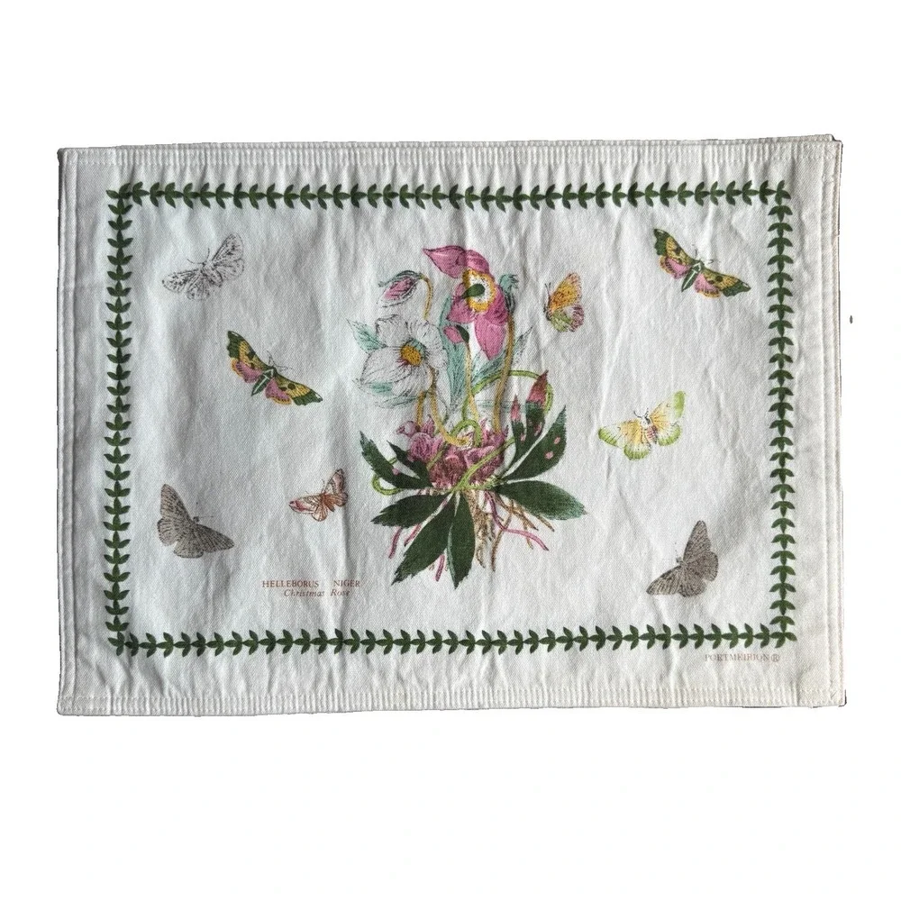 Portmeirion Botanic Garden Helleborus Niger Christmas Rose Placemats Set 4 12x18